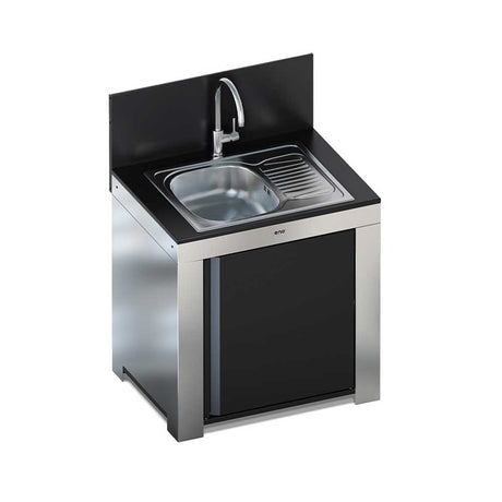 Module Évier Rectangulaire 80 cm Noir Inox - ENO