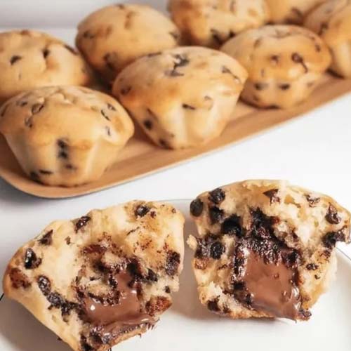 Moule 20 mini-muffins Flexipan - DEMARLE idée de recette pépite au chocolat