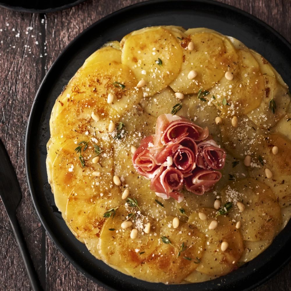 Gâteau de pommes de terre réalisé avec le moule rond DEMARLE