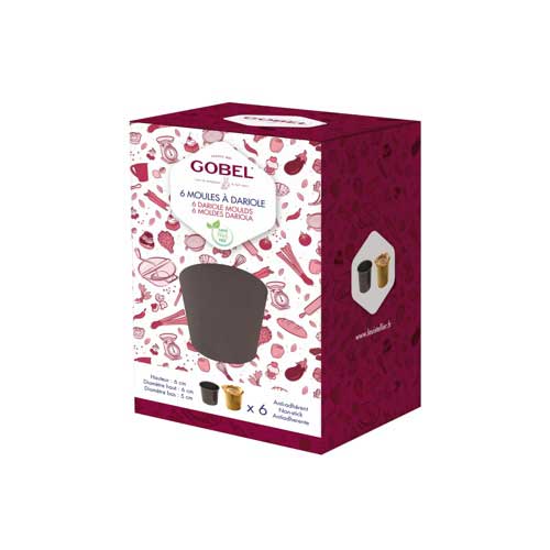 Lot de 6 moules à Dariole et Baba anti-adhérents - GOBEL en promotion