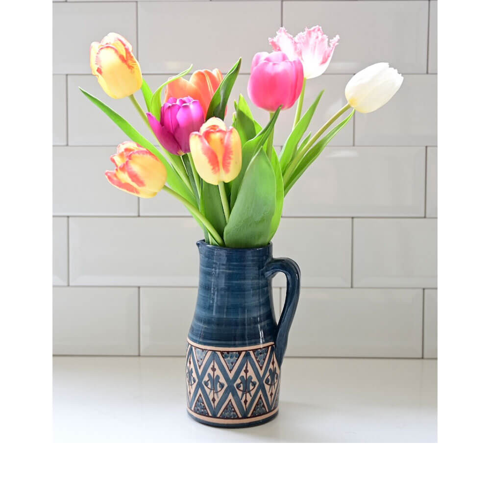 Pichet Droit avec des fleurs - Soeurs de Bethléem