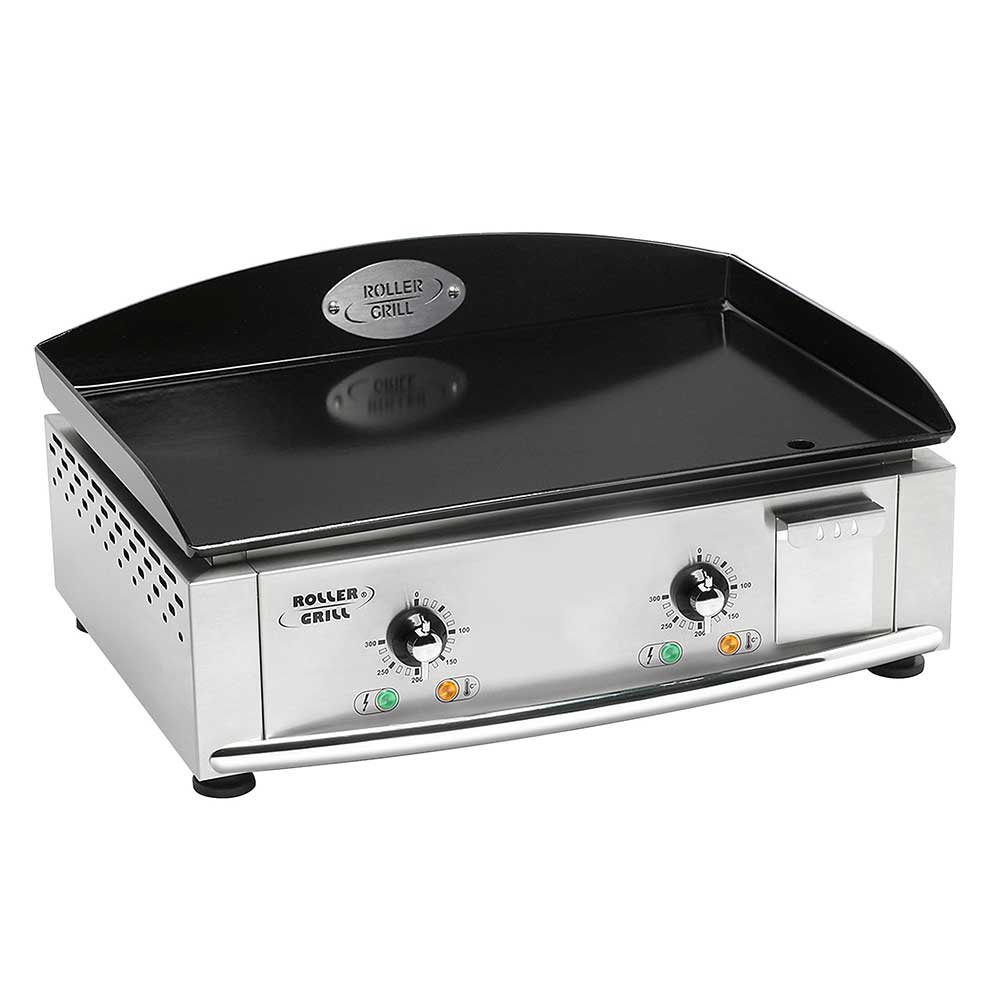 Plancha électrique inox 60 plaque acier émaillé - ROLLER GRILL en promo
