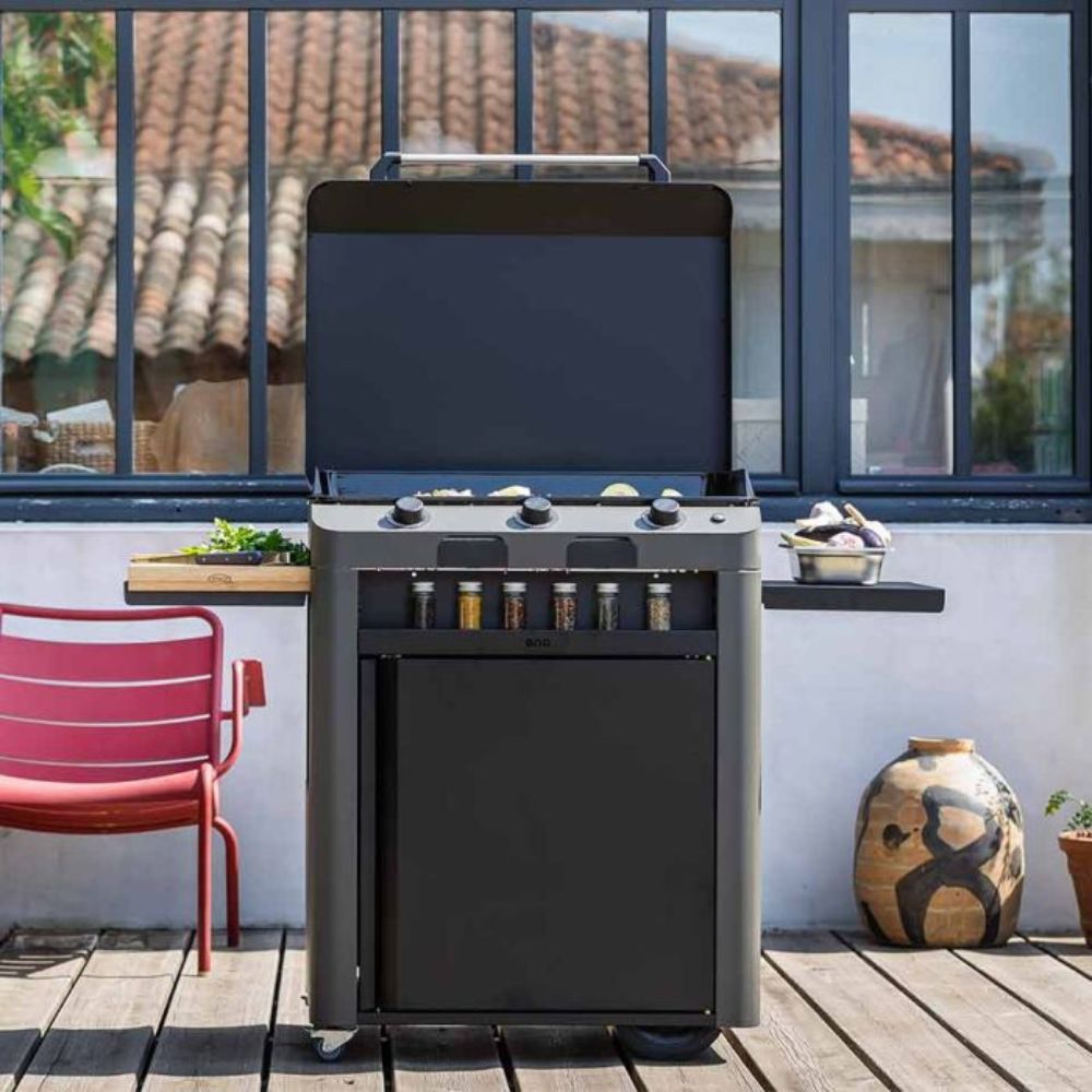 Plancha Gaz Fusion 75 sur Chariot Acier Gris Cargo – ENO promo