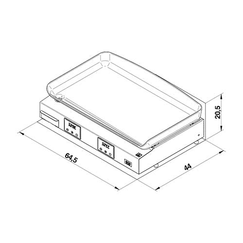 Plancha électrique Initial 65 Inox - ENO dimensions