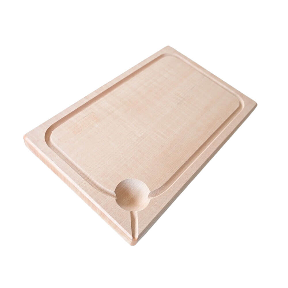 Angle de la planche à découper monobloc avec rigole en Hêtre - TOURNABOIS