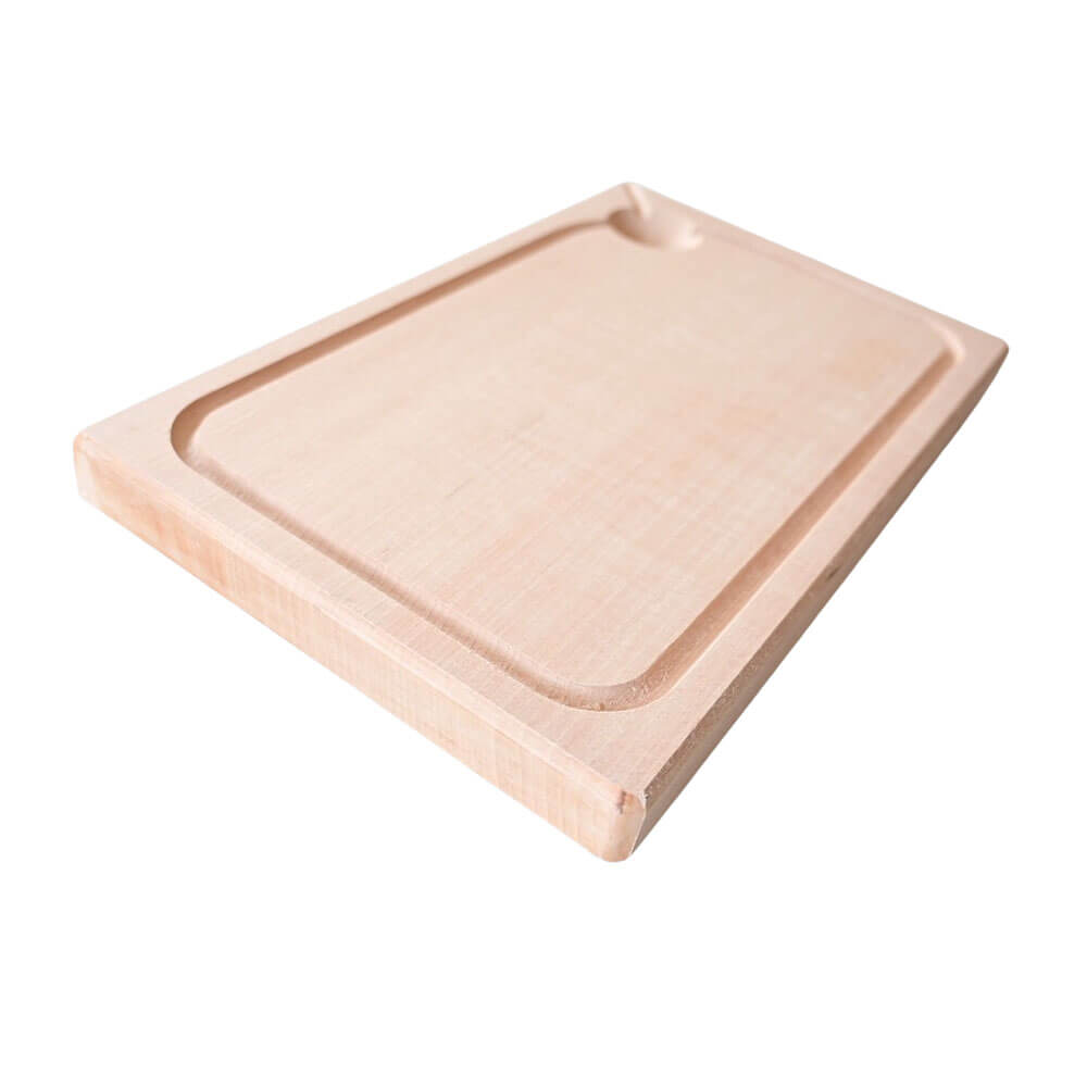 Côté de la Planche à découper monobloc avec rigole en Hêtre - TOURNABOIS