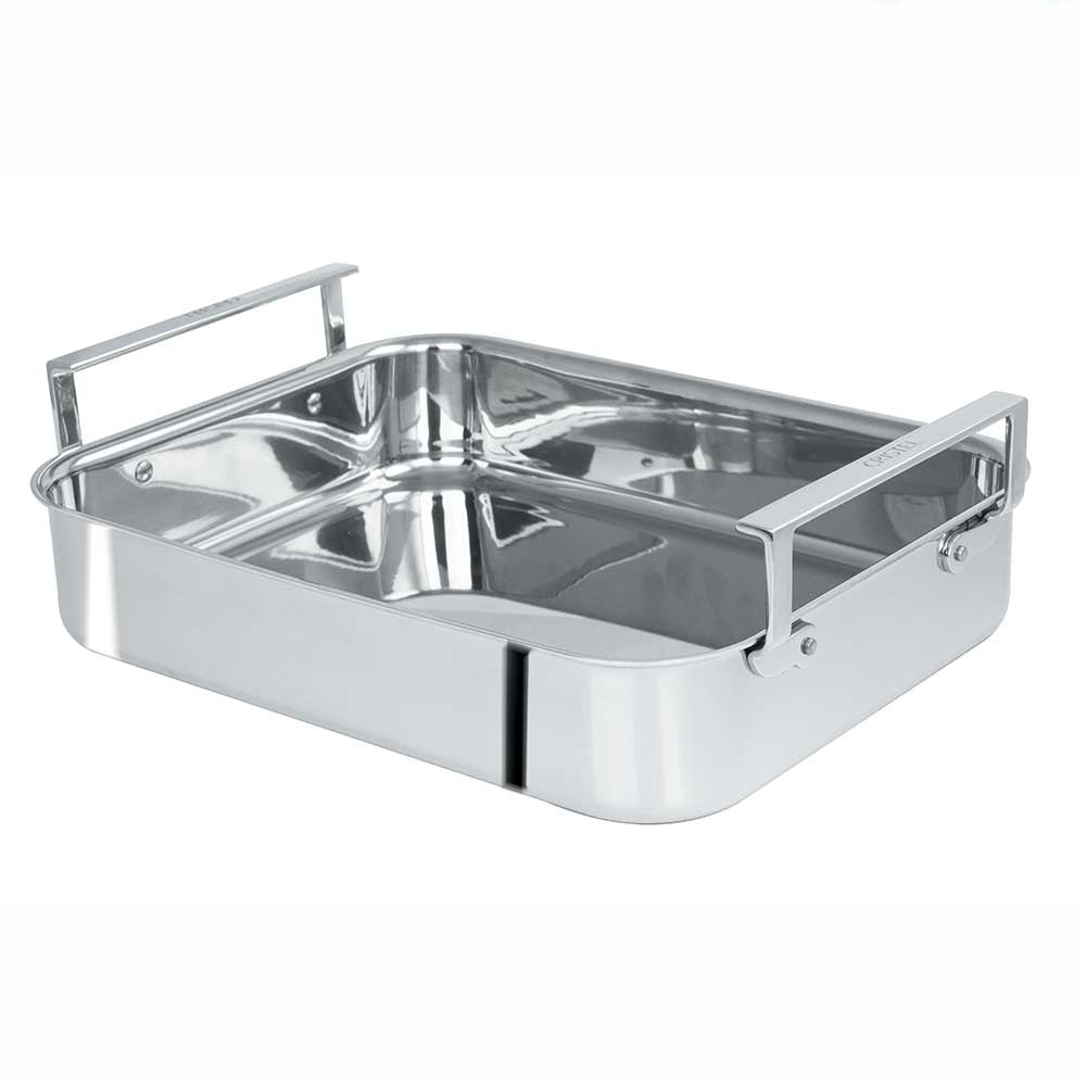 Plat rectangulaire four inox brillant 30 cm - CRISTEL