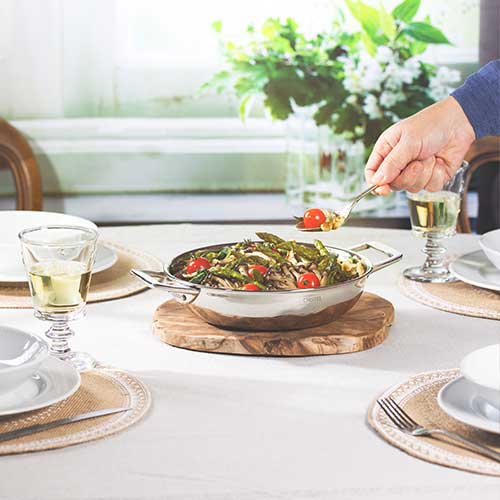 Plat Sautoir Inox Castel'Pro - CRISTEL cuisson parfaite et performance professionnelle