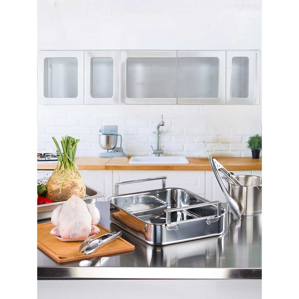 Plat à Four Inox 40 cm avec accessoires - CRISTEL