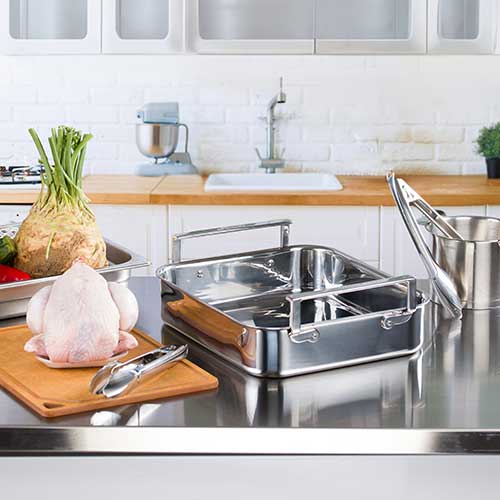 Plat rectangulaire four inox brillant - CRISTEL professionnel