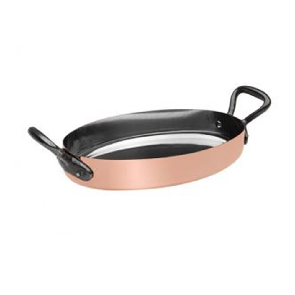 Plat à Servir Ovale Cuivre Etamé - BAUMALU