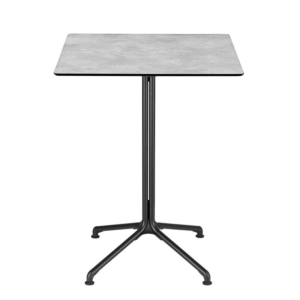 Plateau de table carré 69 cm Horizon panneau stratifié – LAFUMA ciment terrasse pied central noir