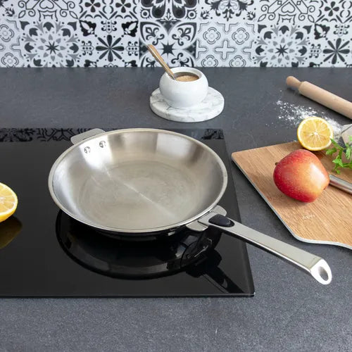 Poêles inox Casteline poignée amovible casteline inox noire - CRISTEL