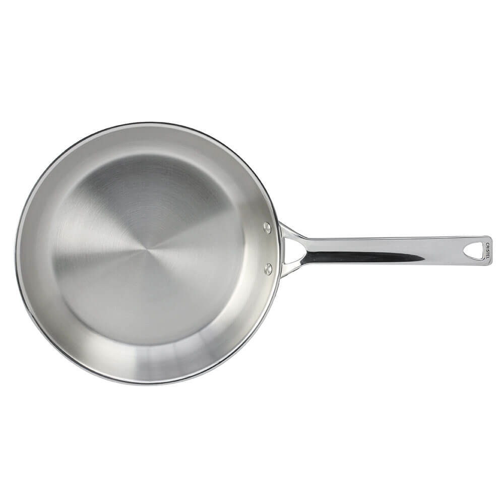 Vue du dessus de la Poêle Inox Brossé 1826 CRISTEL