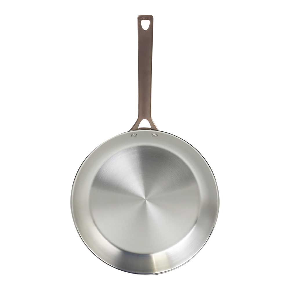 Poêle Inox Brossé Poignée Cuivrée - CRISTEL super promotion
