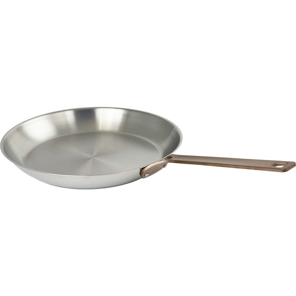 Poêle Inox Brossé Poignée Cuivrée - CRISTEL