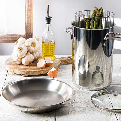 Lot de 2 Poêle Mutine amovible avec poignée incluse - CRISTEL poêle 100 % inox