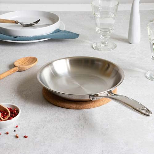 Poêle Professionnelle Inox Castel'Pro - CRISTEL poignée fixe