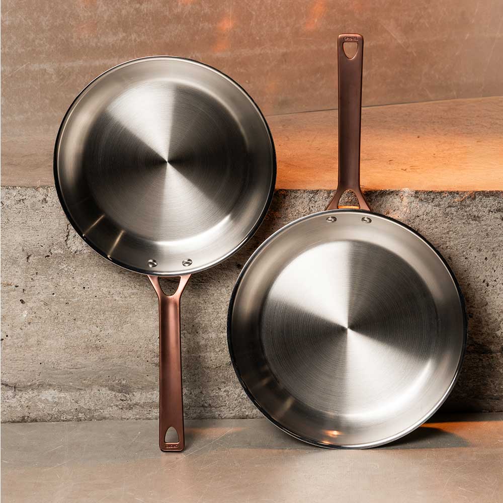 Poêles Inox Brossé Poignée Cuivrée - CRISTEL