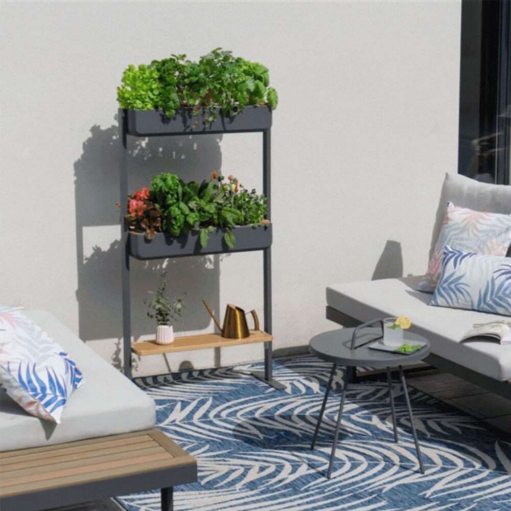 Photo d'ambiance du Potager Gourmet Extérieur 2 Bacs avec étagère et 12 Lingots OFFERTS - VERITABLE