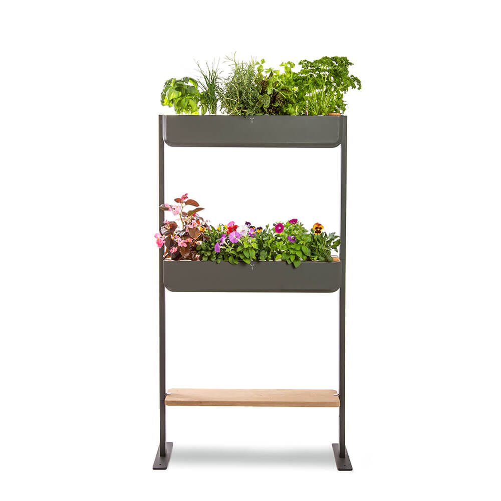 Potager Gourmet Extérieur 2 Bacs avec étagère bois et 12 Lingots OFFERTS - VERITABLE