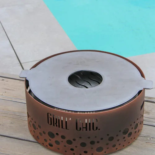 P'tit Grill Brasero Plancha de Table Acier - GRILL CHIC imitation corten