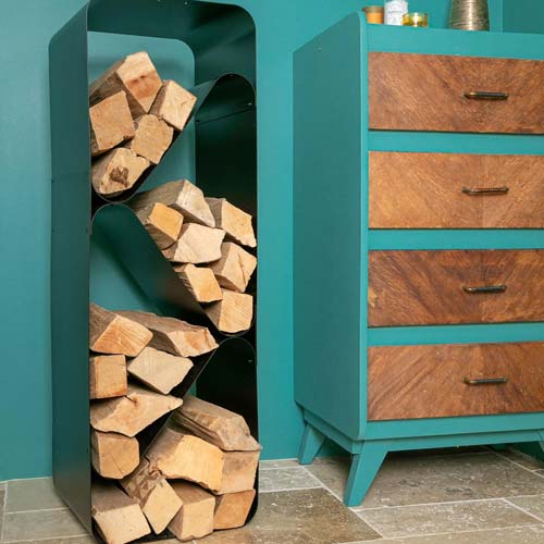 Range-bûches Arabesque noir - LE MARQUIER cheminée poêle hiver pratique polyvalent