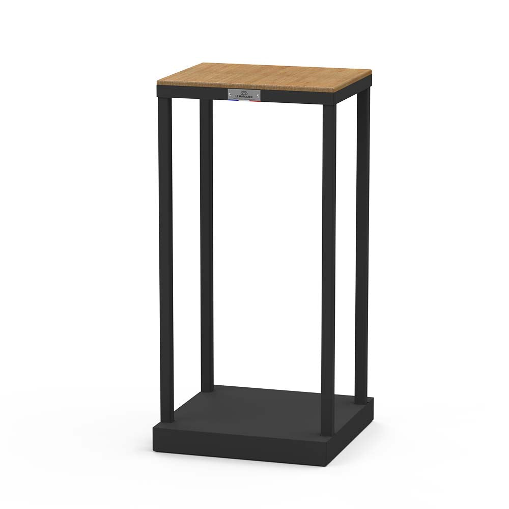 Range-bûches Actuel Noir avec support bois - LE MARQUIER