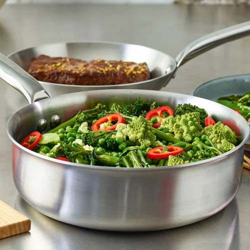 Sauteuse droite Alchimy Inox 24 cm - de BUYER 28 cm diamètre cuisson saine