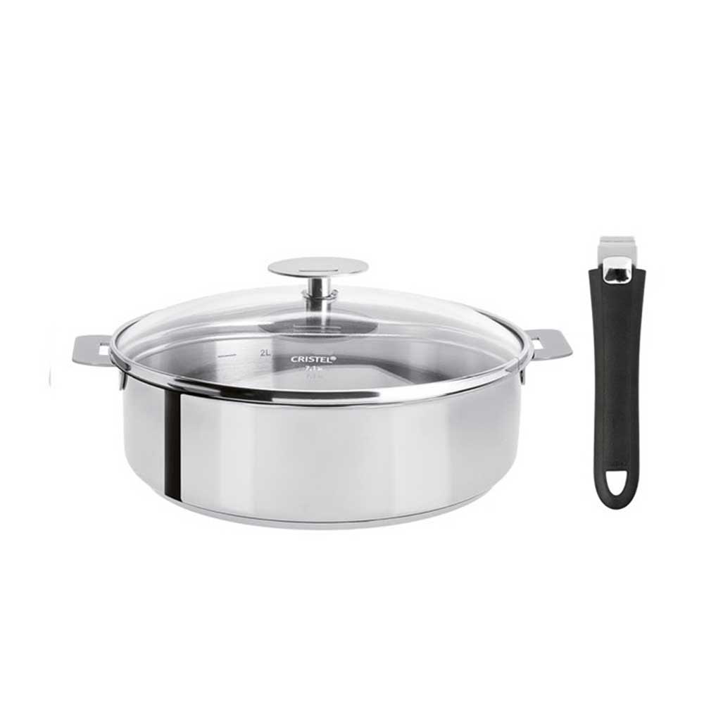 Ensemble Sauteuse Mutine 24 cm amovible avec 1 poignée et couvercle - CRISTEL