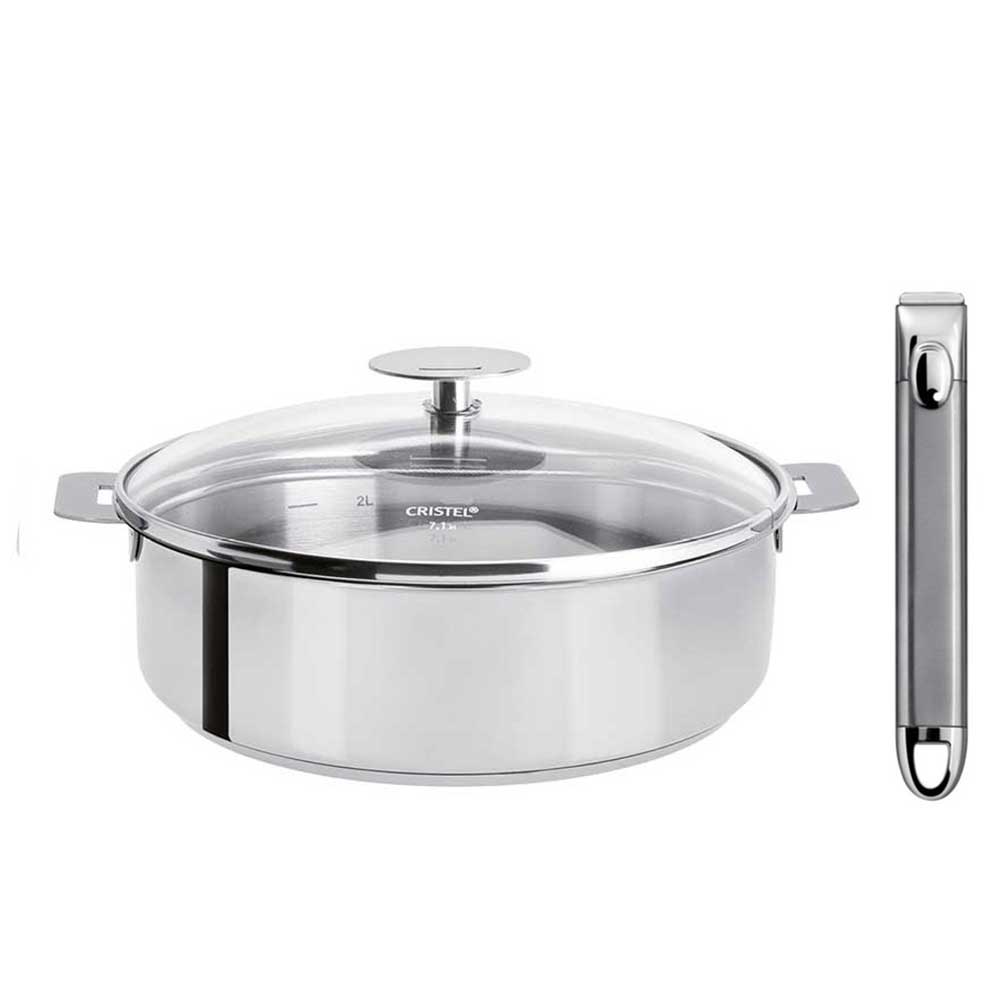 Ensemble Sauteuse Mutine 24 cm amovible avec 1 poignée Zenith et couvercle - CRISTEL