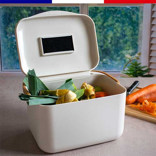 Seau à compost en plastique recyclé 4,5 L - PEBBLY