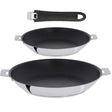 Série 2 Poêles antiadhésives inox Mutine avec 1 poignée OFFERTE - CRISTEL