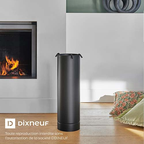 Serviteur pour cheminée SLEND - DIXNEUF sobre élégant acier noir