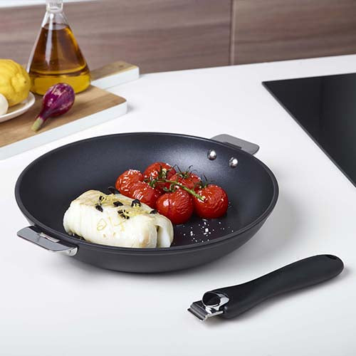 Set 2 poêle Aluminium à poignée amovible Cookway 24 et 28 cm - CRISTEL antiadhésif revêtement sain