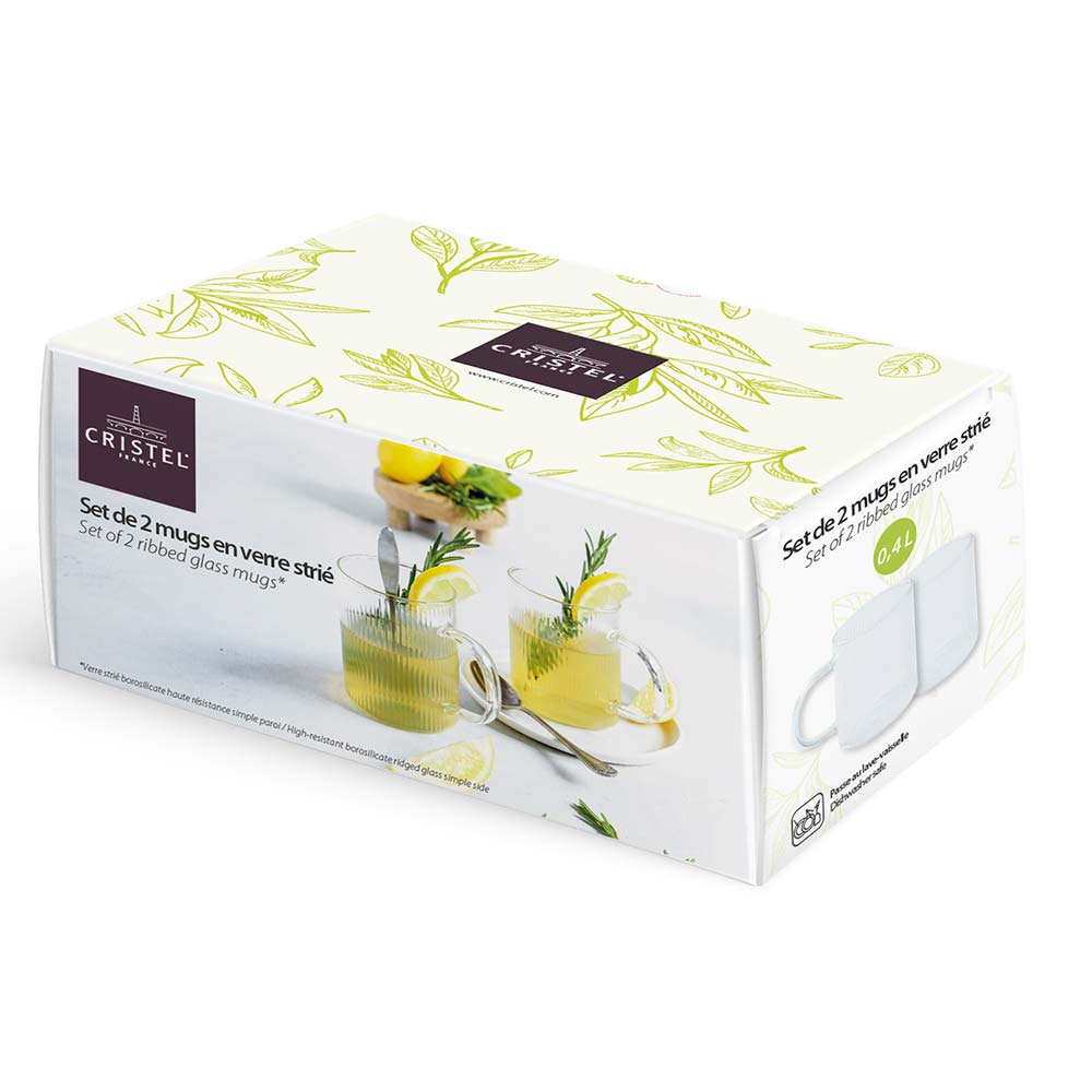 Set 2 mugs en verre Darjeeling - CRISTEL