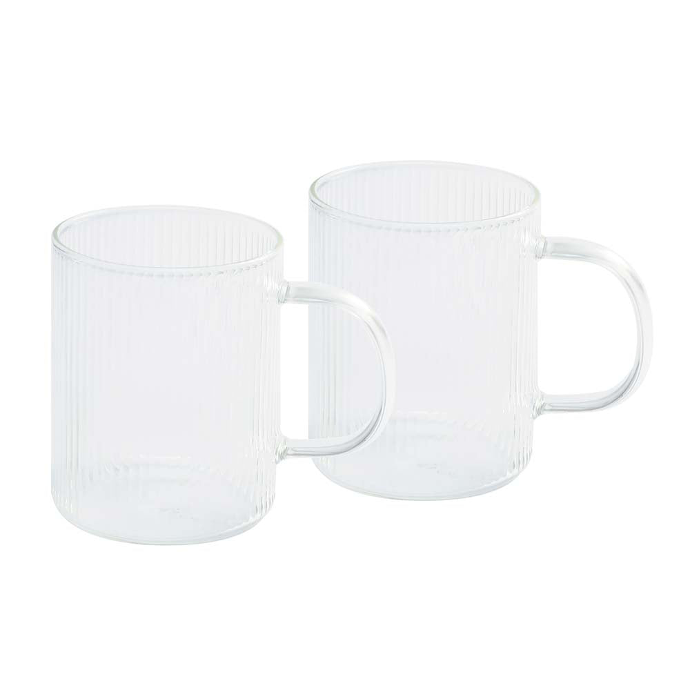 Set Darjeeling : 2 mugs en verre et théière assortie - CRISTEL deux tasses