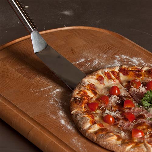 Spatule coudée large inox - CRISTEL service découpe plancha pizza