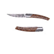 Couteau pliant Le Thiers Pirou Damas Noyer avec Etui en cuir OFFERT - GOYON-CHAZEAU