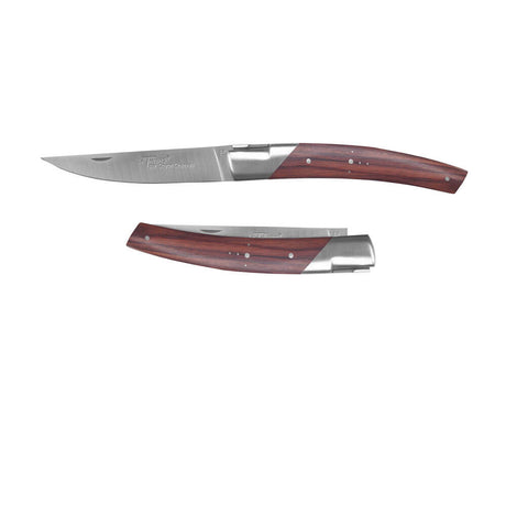 Couteau pliant Le Thiers Pirou 12cm Bois de Violette avec Etui en cuir OFFERT - GOYON-CHAZEAU