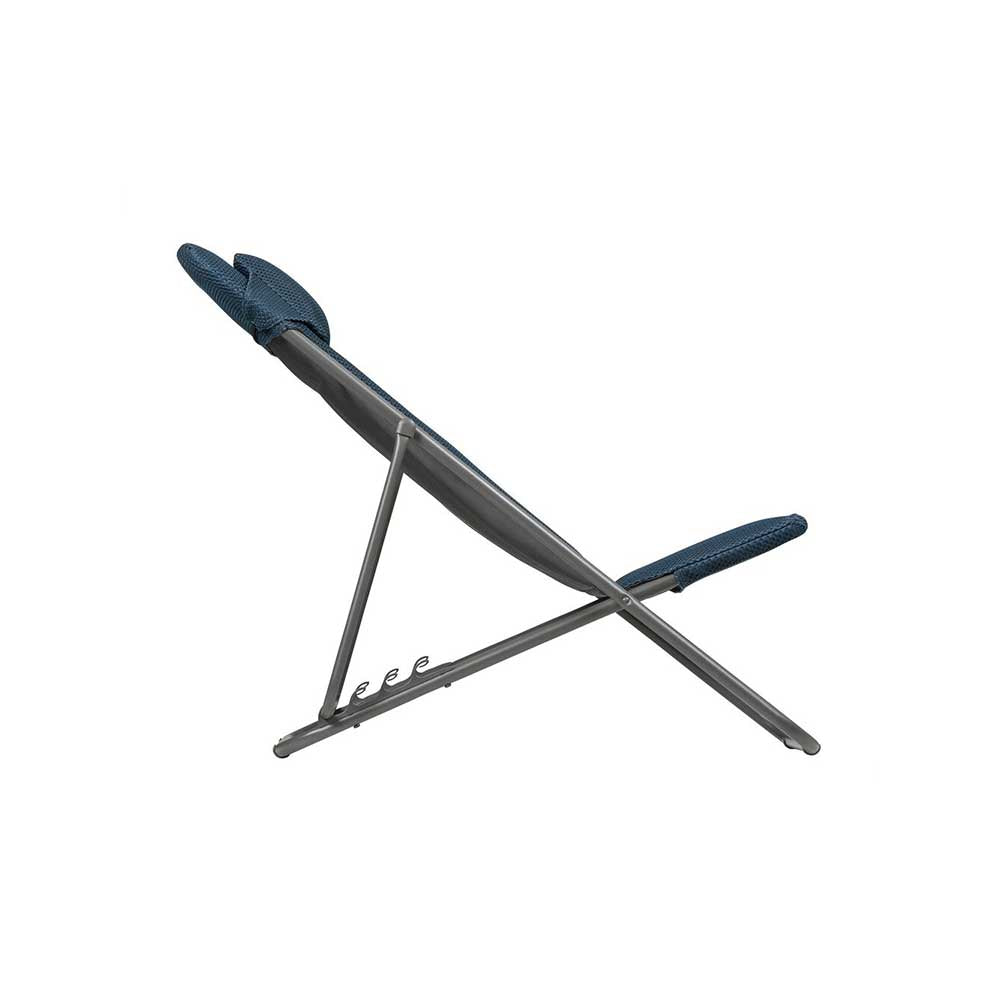 Chaise longue pliante compacte MAXI TRANSAT + toile BeComfort - LAFUMA acier