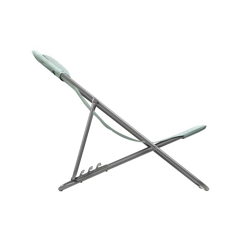 Chaise longue pliante compacte MAXI TRANSAT + toile Batyline DUO - LAFUMA acier