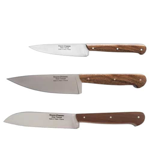 COFFRET TRIO Couteau de Chef TRADI Noyer - GOYON-CHAZEAU