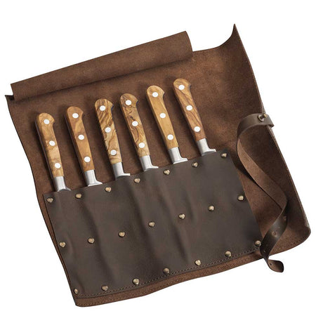 Trousse en cuir et kit de 6 couteaux à steak - BBR - FISCHER