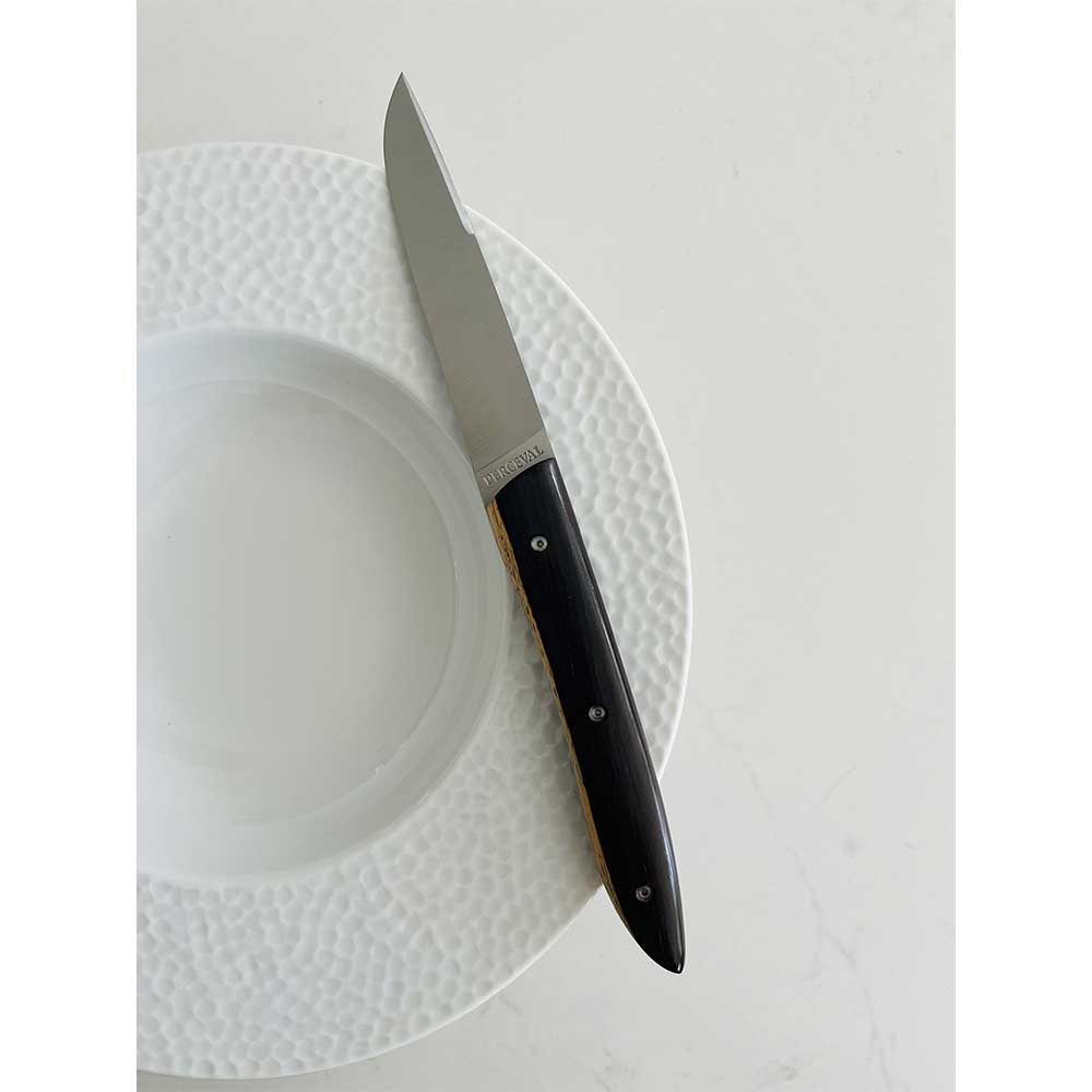 Couteau de table UBAC - bois d'ébène du Mozambique - PERCEVAL pas cher