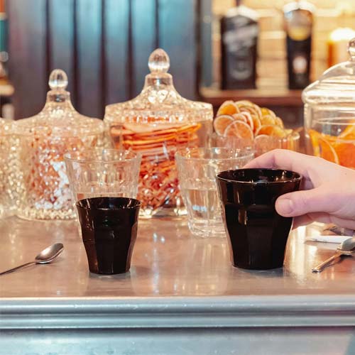 Lot de 6 verres Noir - PICARDIE - DURALEX parfait pour toutes les boissons chaudes ou froides