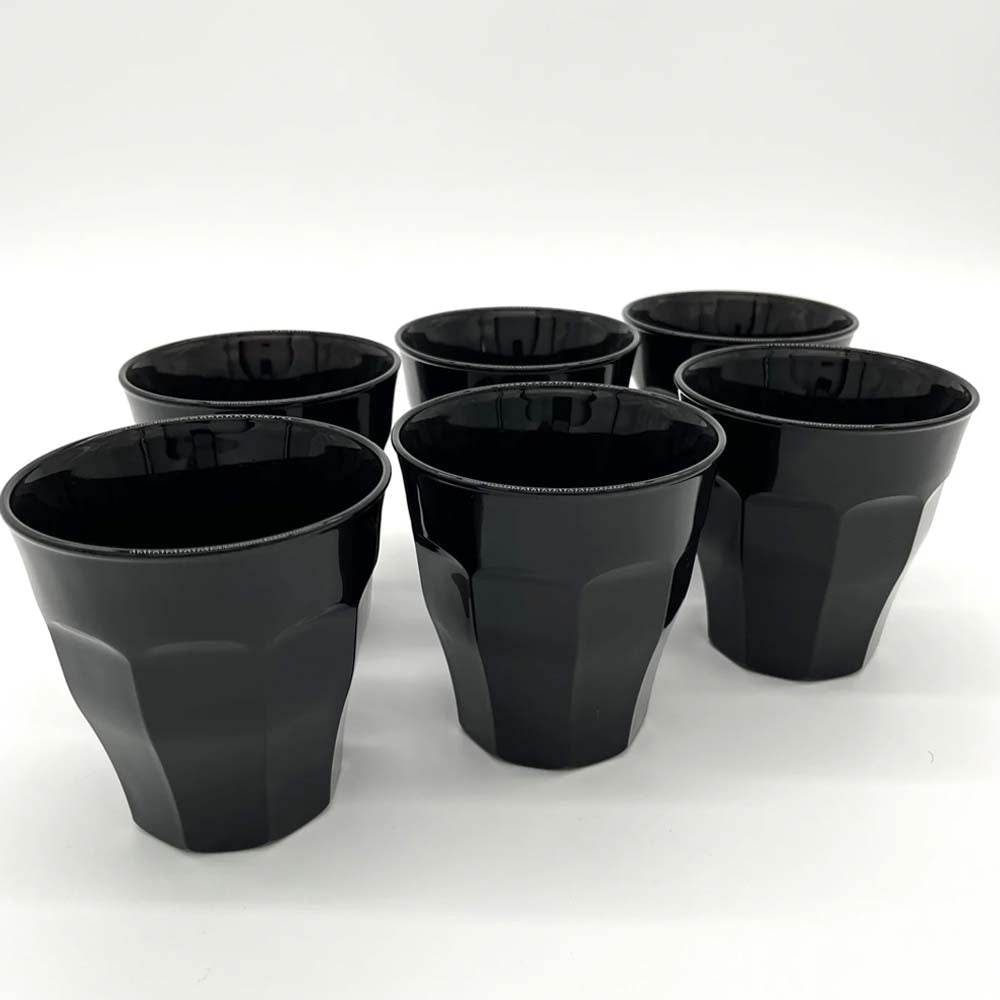 Lot de 6 verres noir 9 cl - PICARDIE - DURALEX ensemble de tasses pour service complet