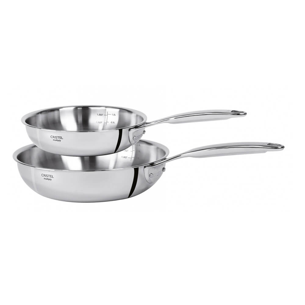 Lot de 2 Poêles Sautoir Inox Castel'Pro Cristel