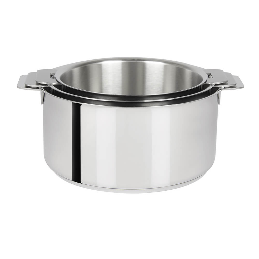 Série de 3 Casseroles Mutine Cristel poignée amovible