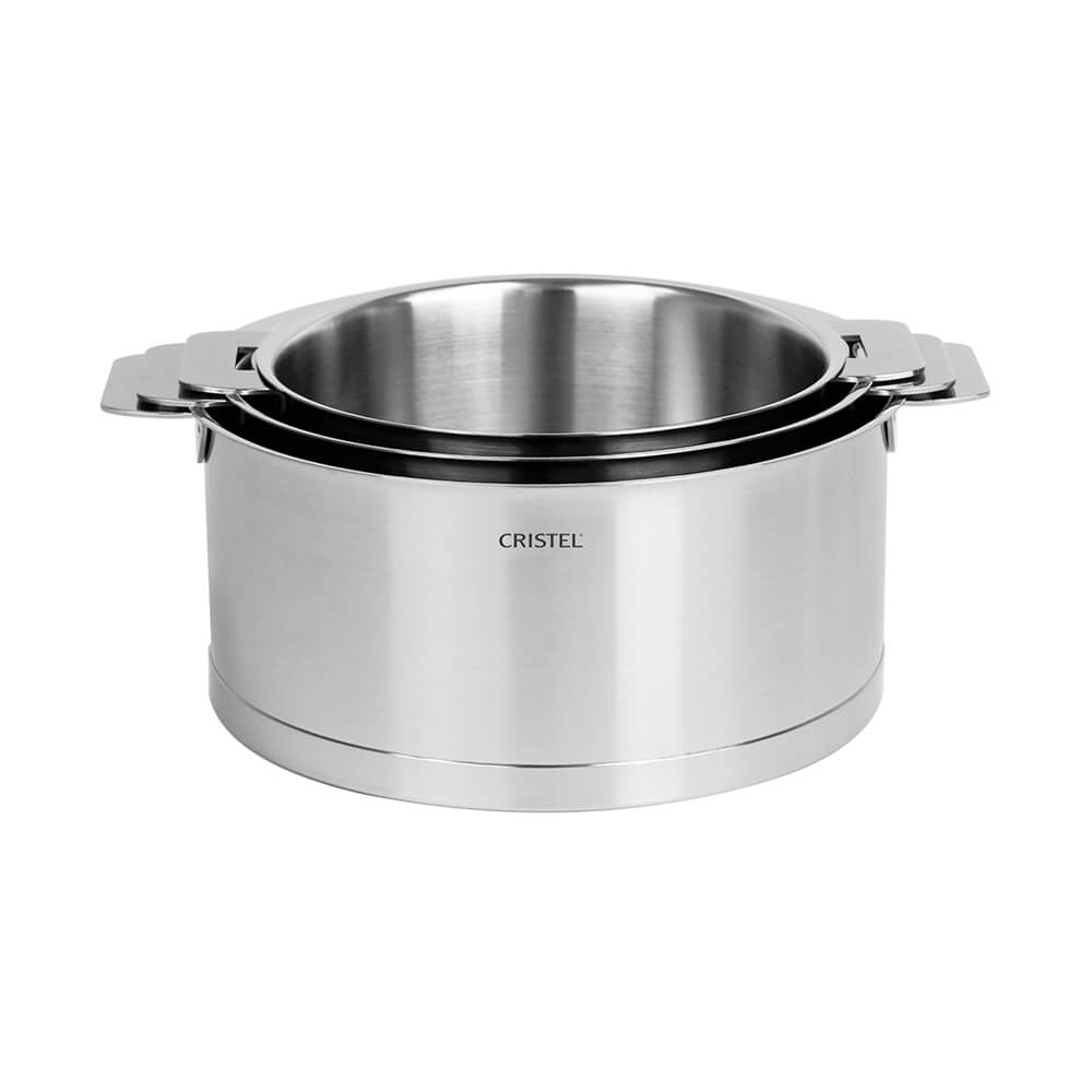 Série de 3 Casseroles STRATE Cristel poignée amovible